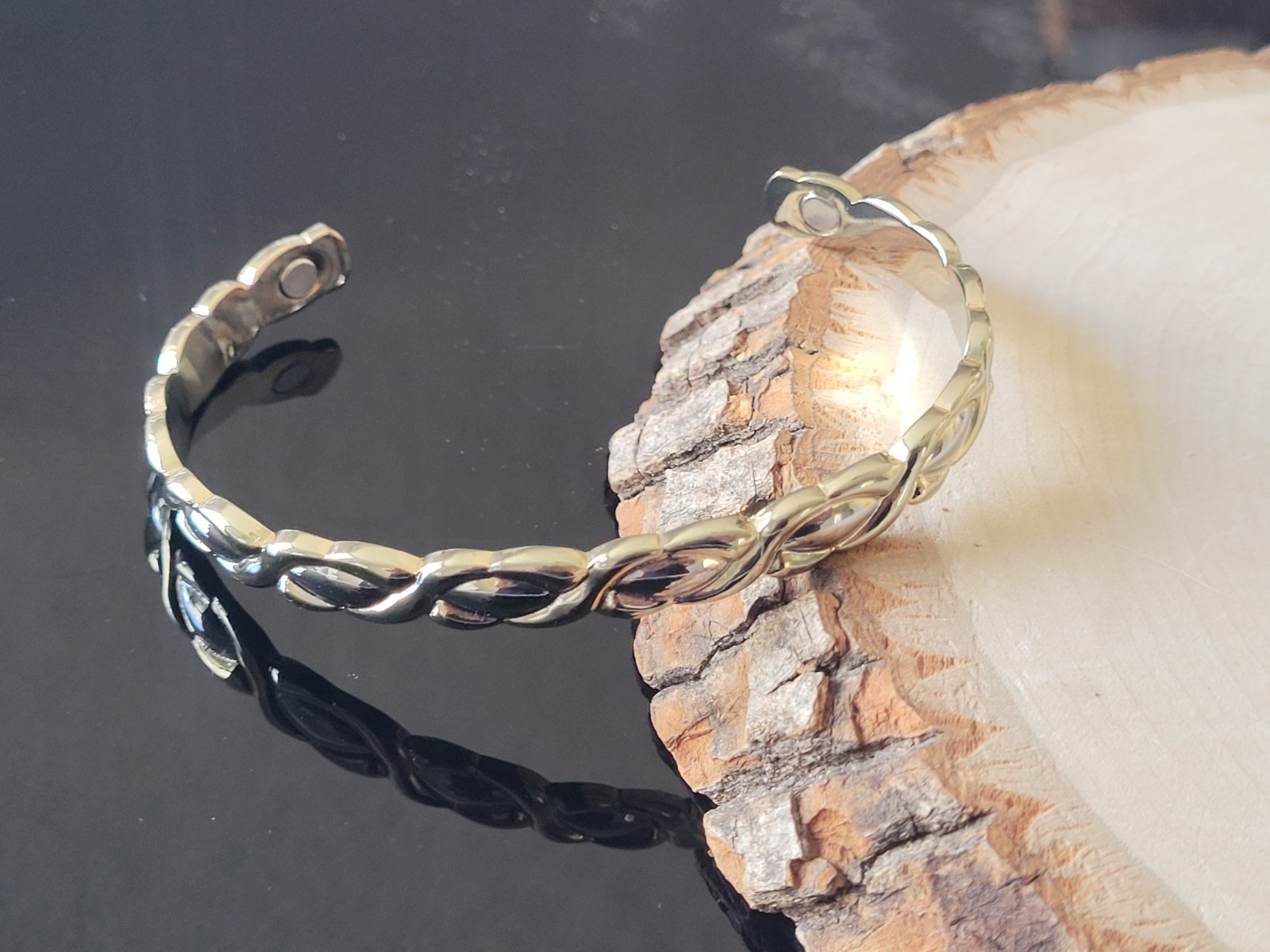 Pure Copper Magnetic Bracelet Arthritis Energy Cuff – Gold Silver Plated Eyes
