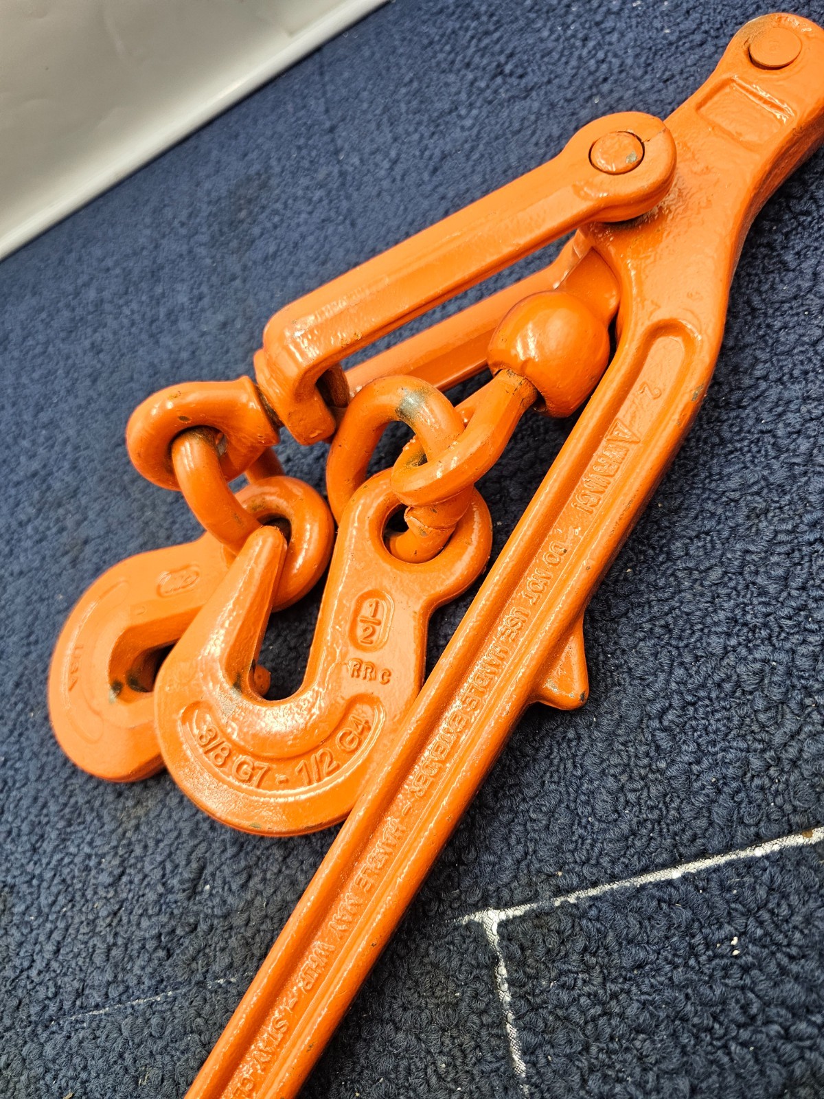 3/8″ G7 to 1/2″ G4 Lever Load Binder Forged Steel Powder Coated Orange