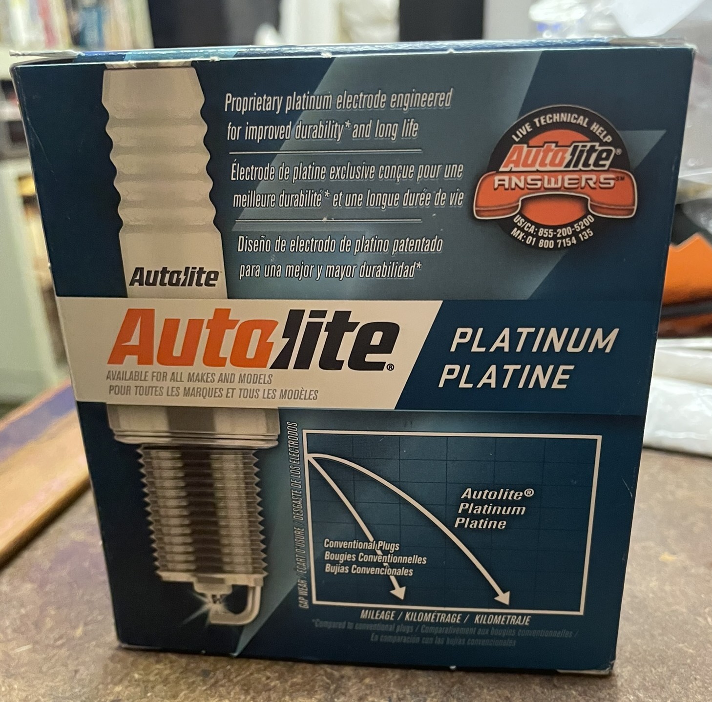 Pack of 4 – Autolite Platinum Spark Plugs – P/N:  AP5263 (NOS)