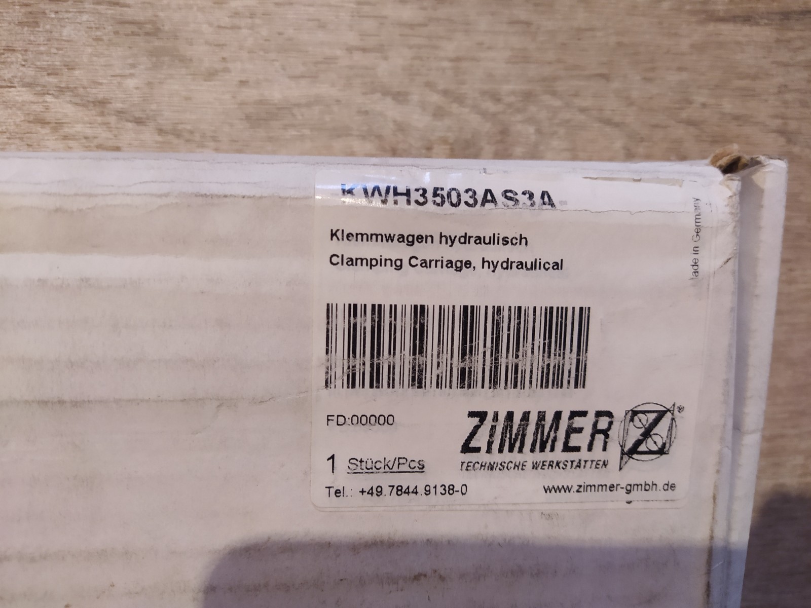 ZIMMER KWH3503AS3A HYDRAULICAL CLAMPING CARRIAGE [NEW]