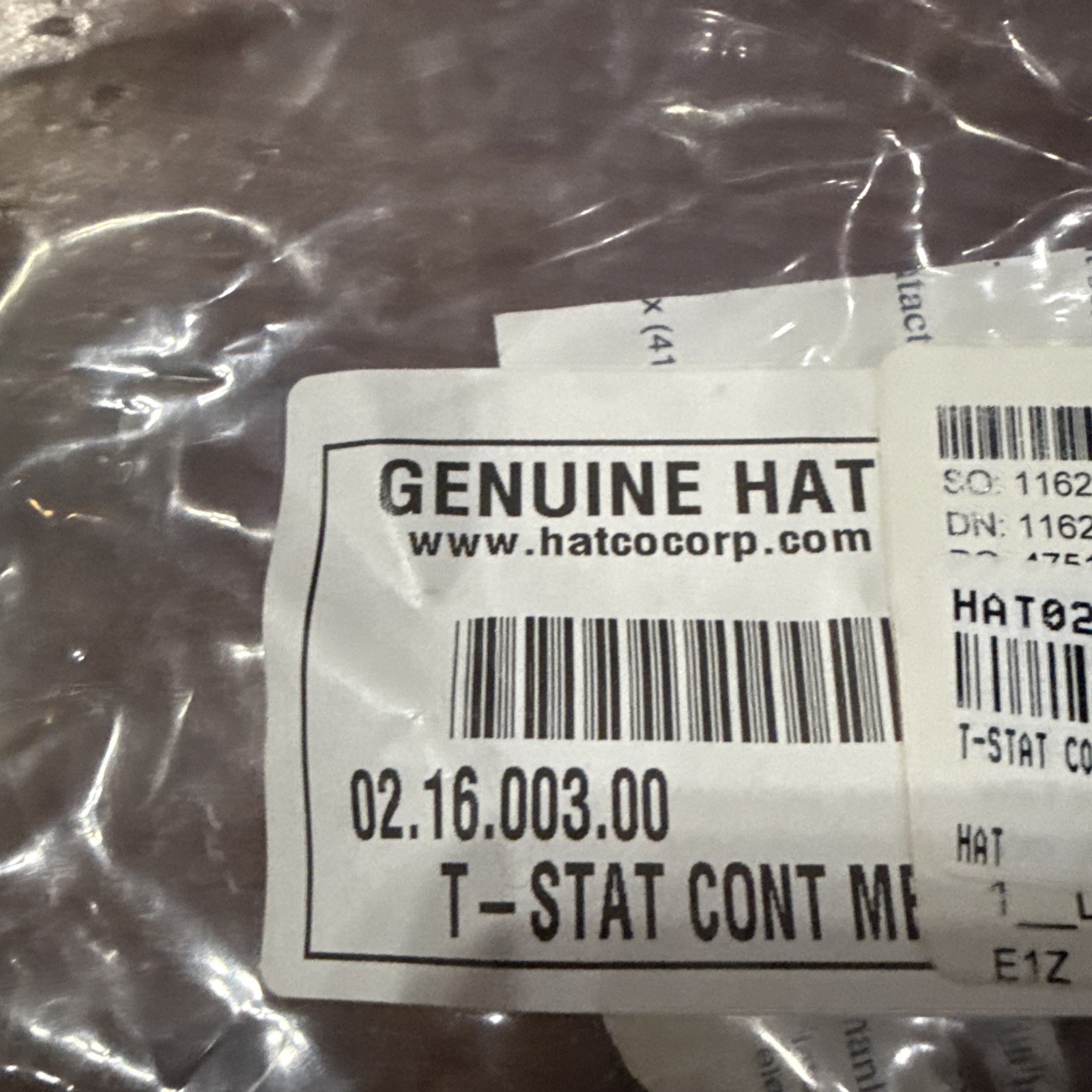 HATCO 02.16.003.00 THERMOSTAT MECH WET 112-192F