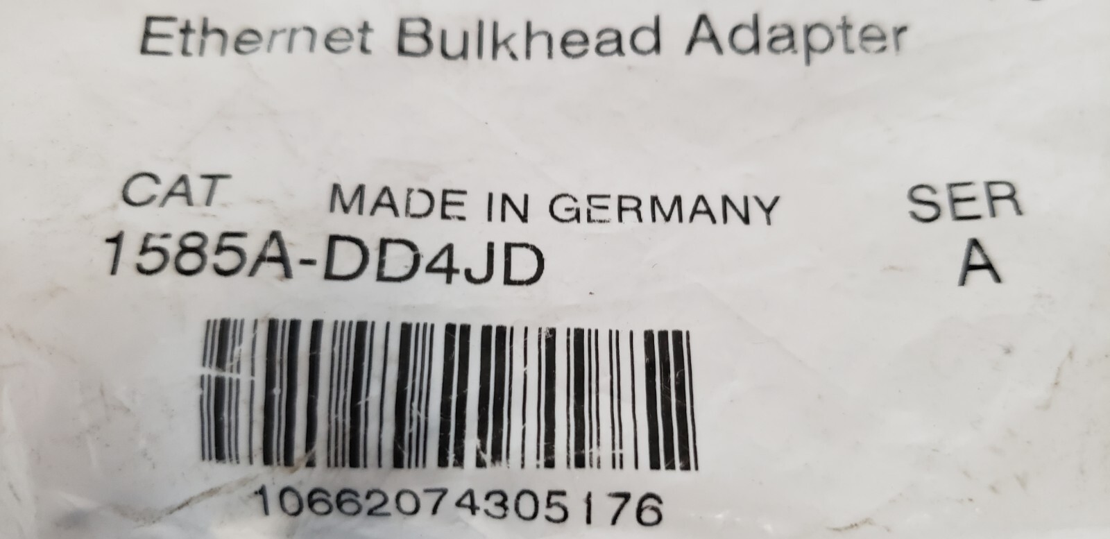ALLEN BRADLEY 1585A-DD4JD ETHERNET BULKHEAD ADAPTER, 4 PIN M12 SER. A, NIB