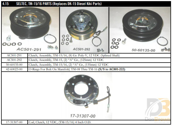 COIL,CLUTCH,12V(4″OD,TM-15/16) 17-31307-00