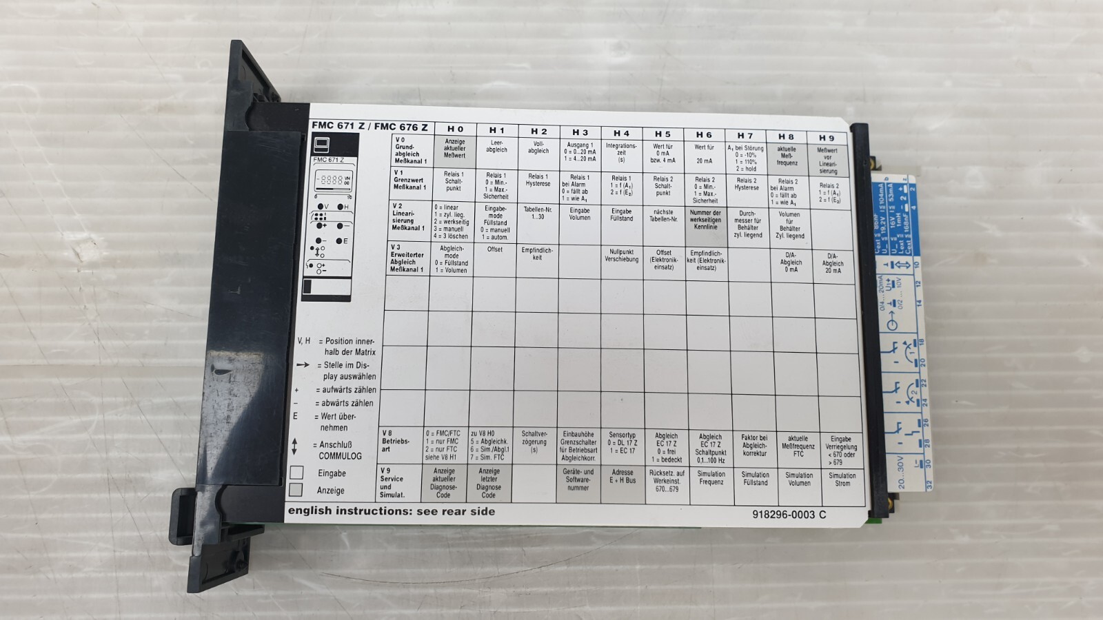 Endress Hauser FMC 671Z, PA-VI 810.59 / PA-VI 830.24 Silometer 918262-0041 24VDC