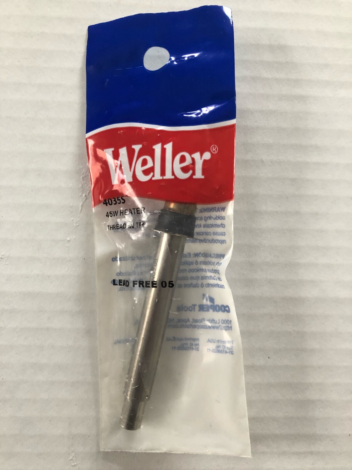 Weller 4035S Heater, 45W, For Thread-In Tips