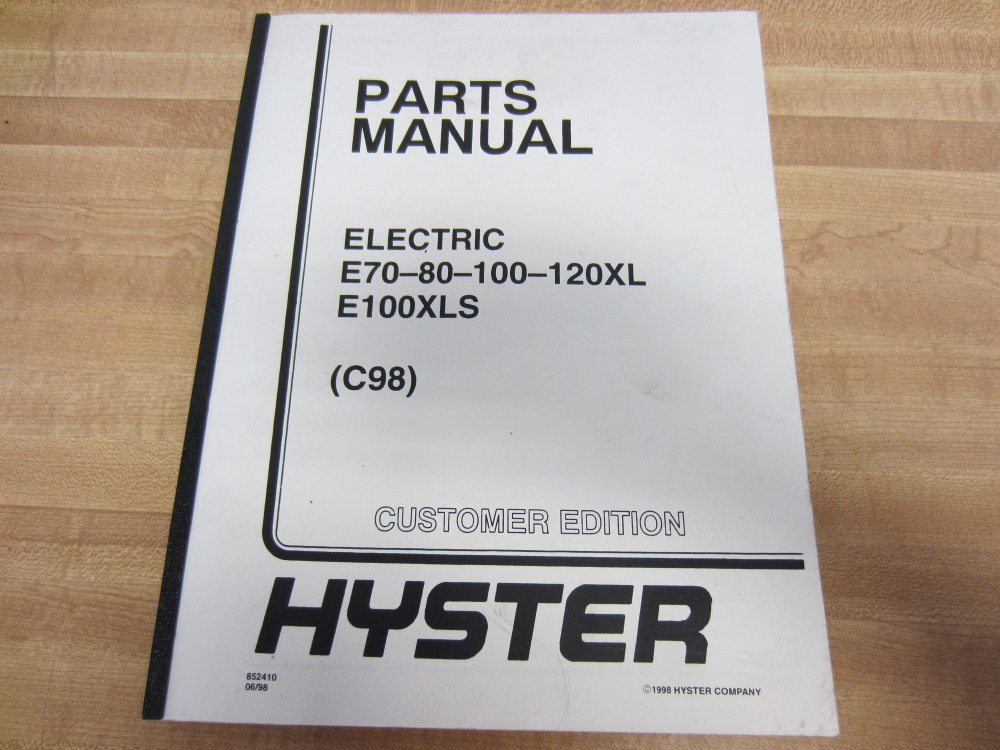 Hyster E70-80-100-120XL Hy-E7080100120XL Parts Manual