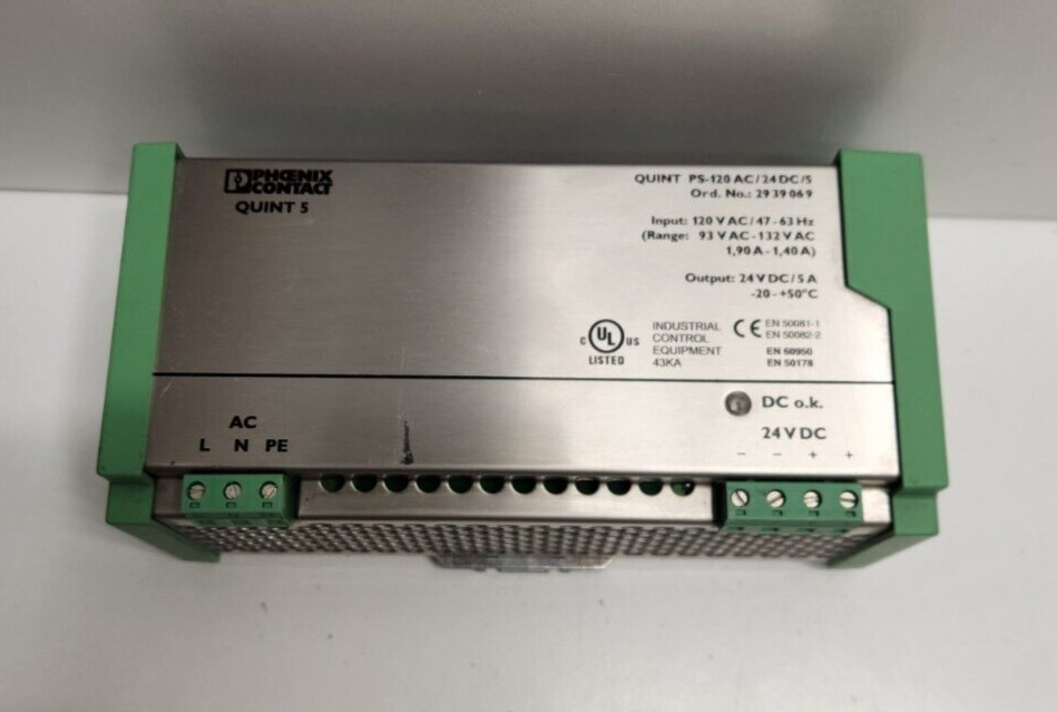 GUARANTEED! PHOENIX CONTACT 5A 24V POWER SUPPLY PS-120AC/24DC/5 78-103-4300