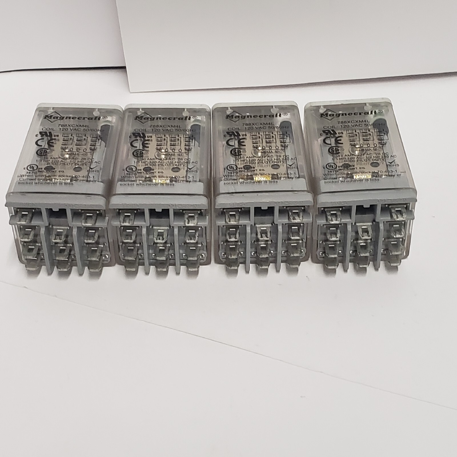 LOT OF 4 : MAGNECRAFT 788XCXM4L 120VAC, 16 AMP 277 AC 28 DC, FREE SHIPPING