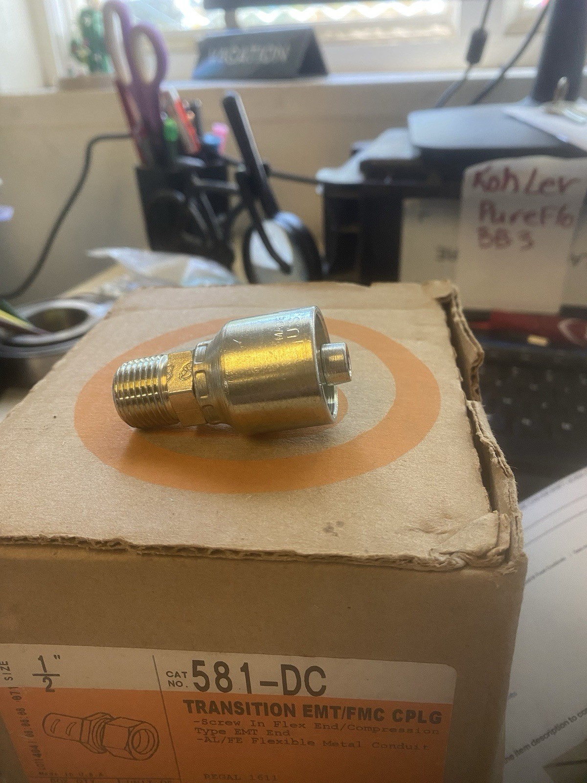 BRAND NEW Bridgeport 581-DC EMT/FMC Coupling Combination Zinc Die Cast, 1/2 Inch