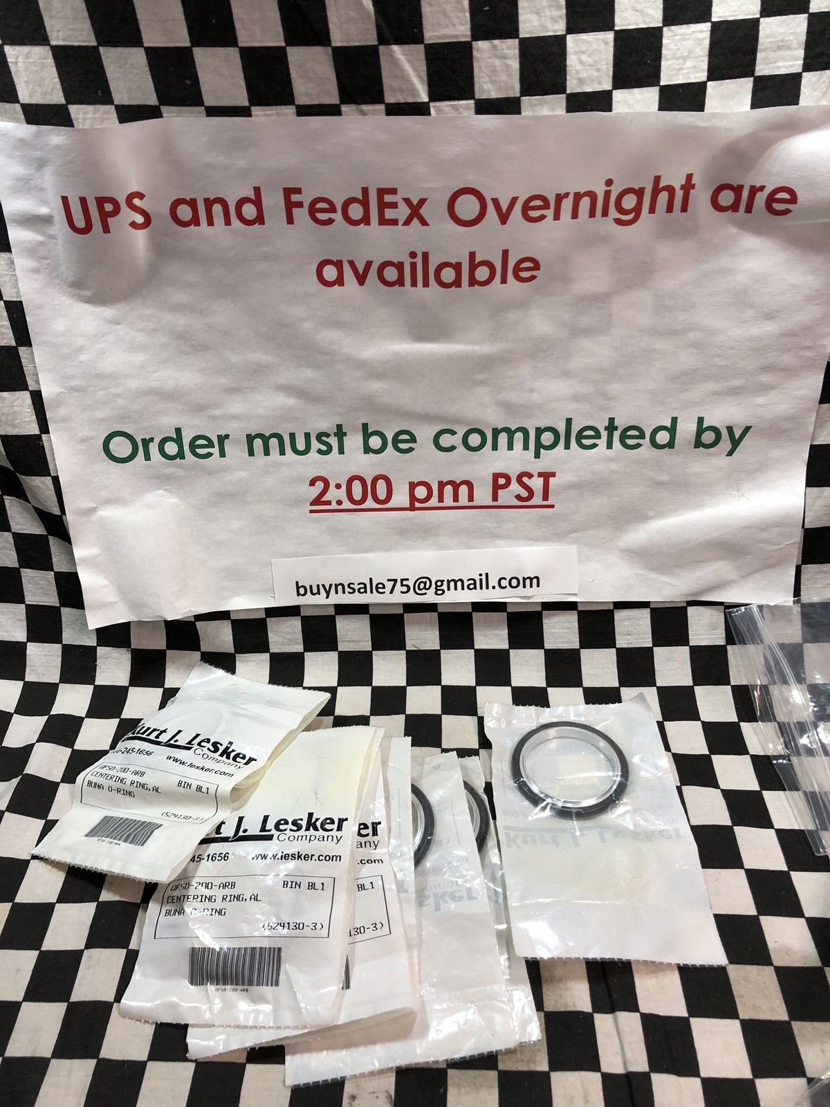 LOT OF 9, Kurt J Lesker Centering Ring KF-50 Buna/Aluminum QF50-200-ARB, #1641D1