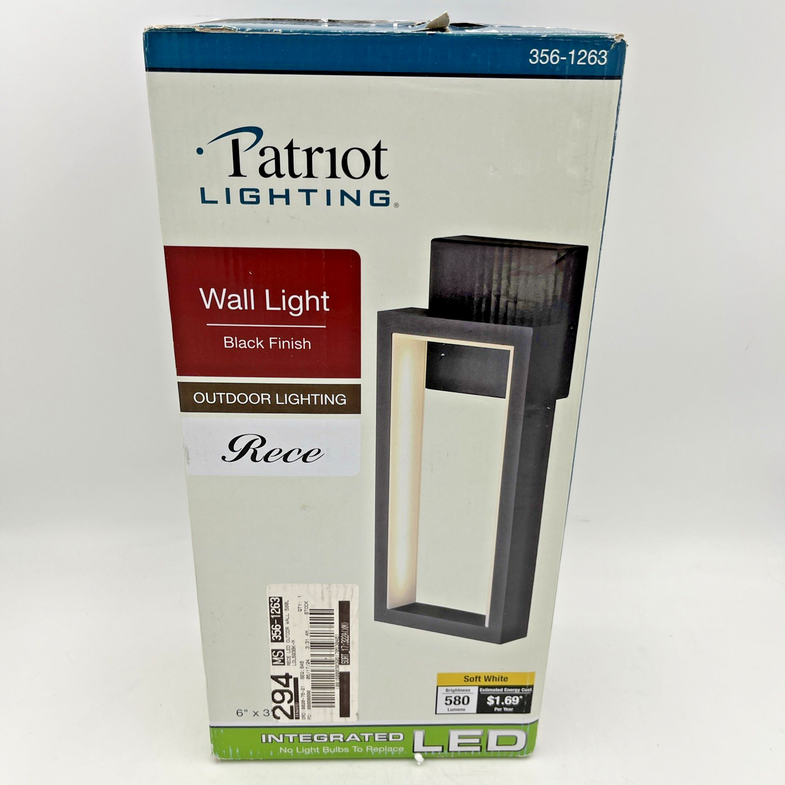 NEW PATRIOT LIGHTING Outdoor Modern Black WALL MOUNT LED LIGHT 580 LUMENS