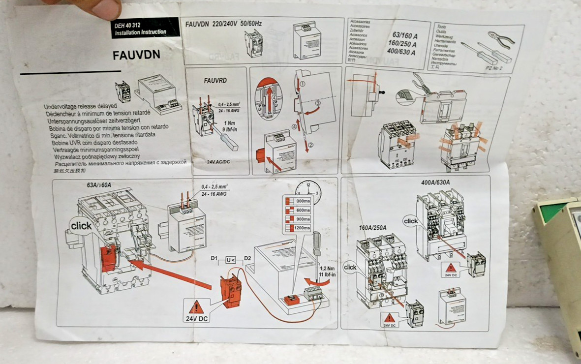 GE Record Plus FAUVDN Undervoltage Release Delayed 220/240V 50/60Hz 430858