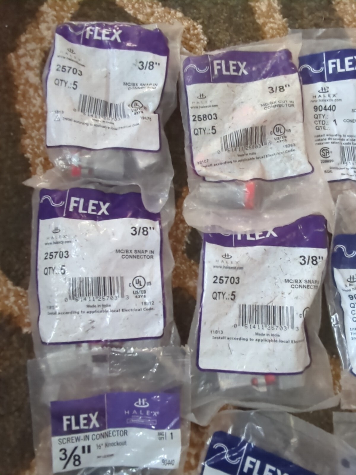 Halex 90440 3/8″ FLX1BX, Screw-n Connector, Lot of 10 read des.