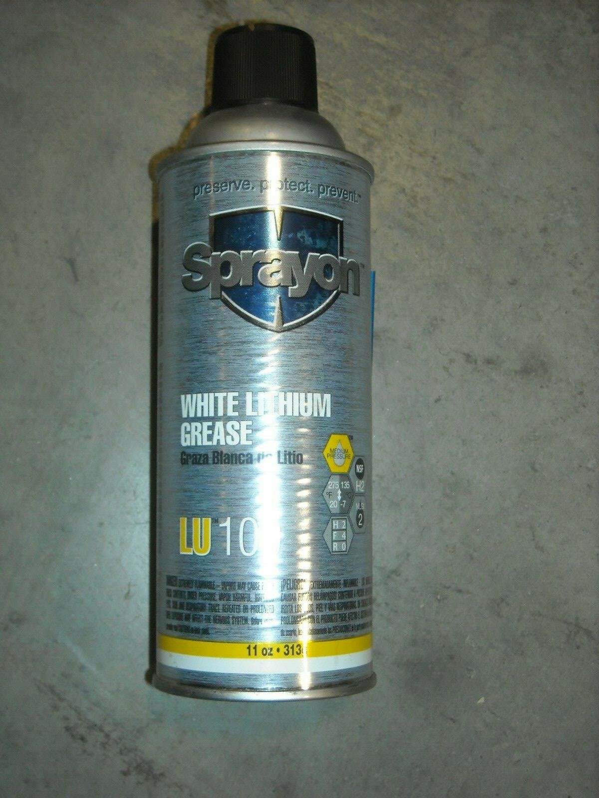 LU-100, Sprayon, White Lithium Grease, Spray Lubricant LU100, S00100000, 11oz