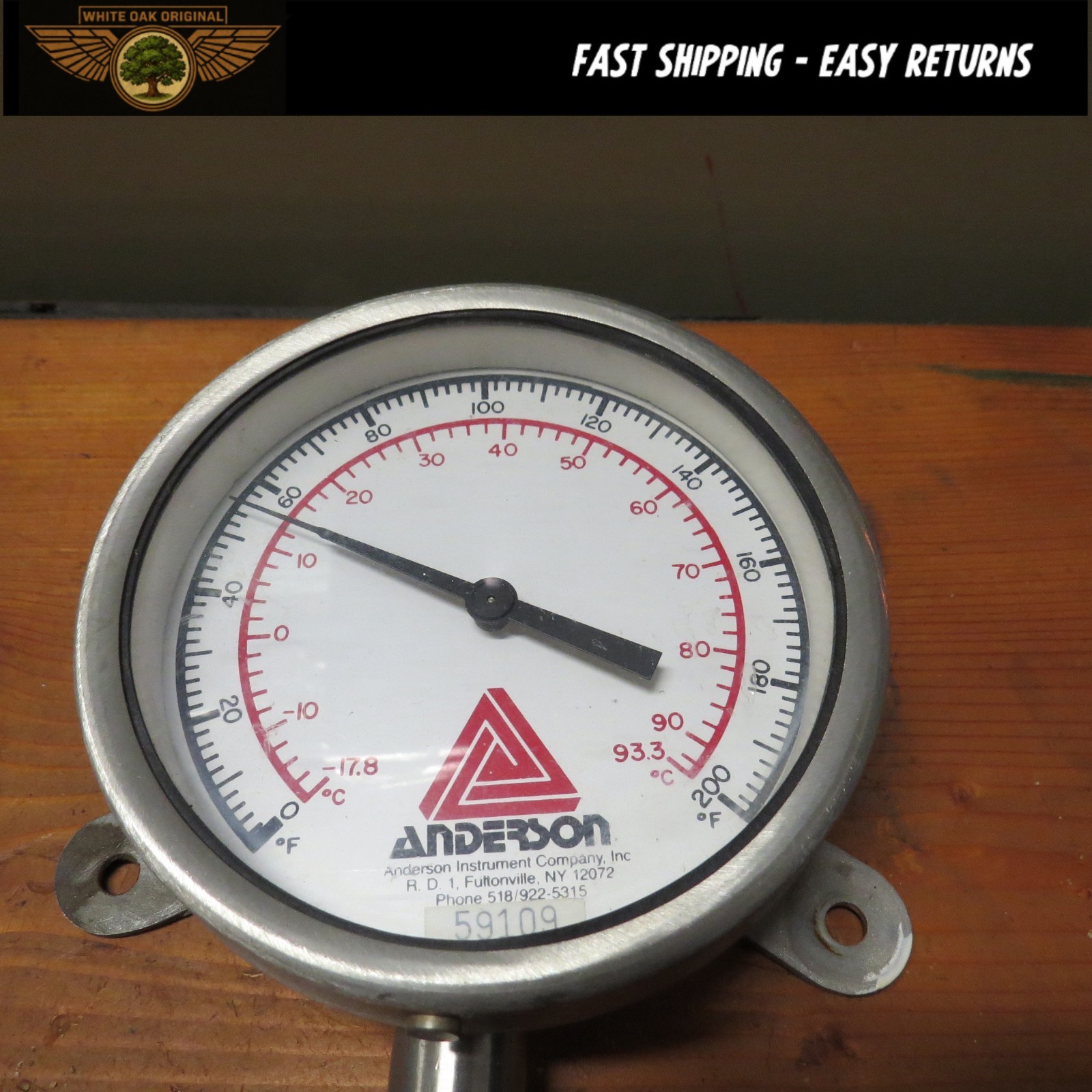 Anderson Temperature Gauge 200 DEGREE 5 1/4″ WITH 10′ LEAD AND 12″ PROBE