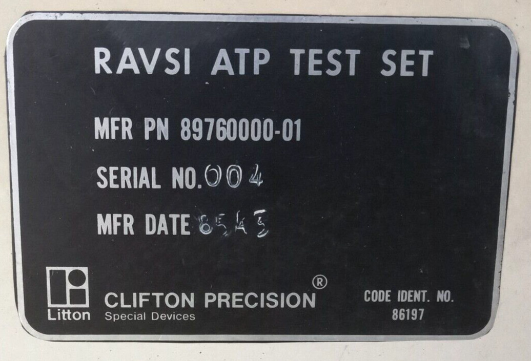 CLIFTON PRECISION 89760000-01 RAVSI ATP TESTER