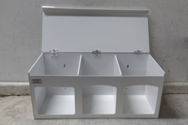 Bowman Dispensers FM001-0213 26-1/2 In Width 3 Compartment Face Mask Dispenser