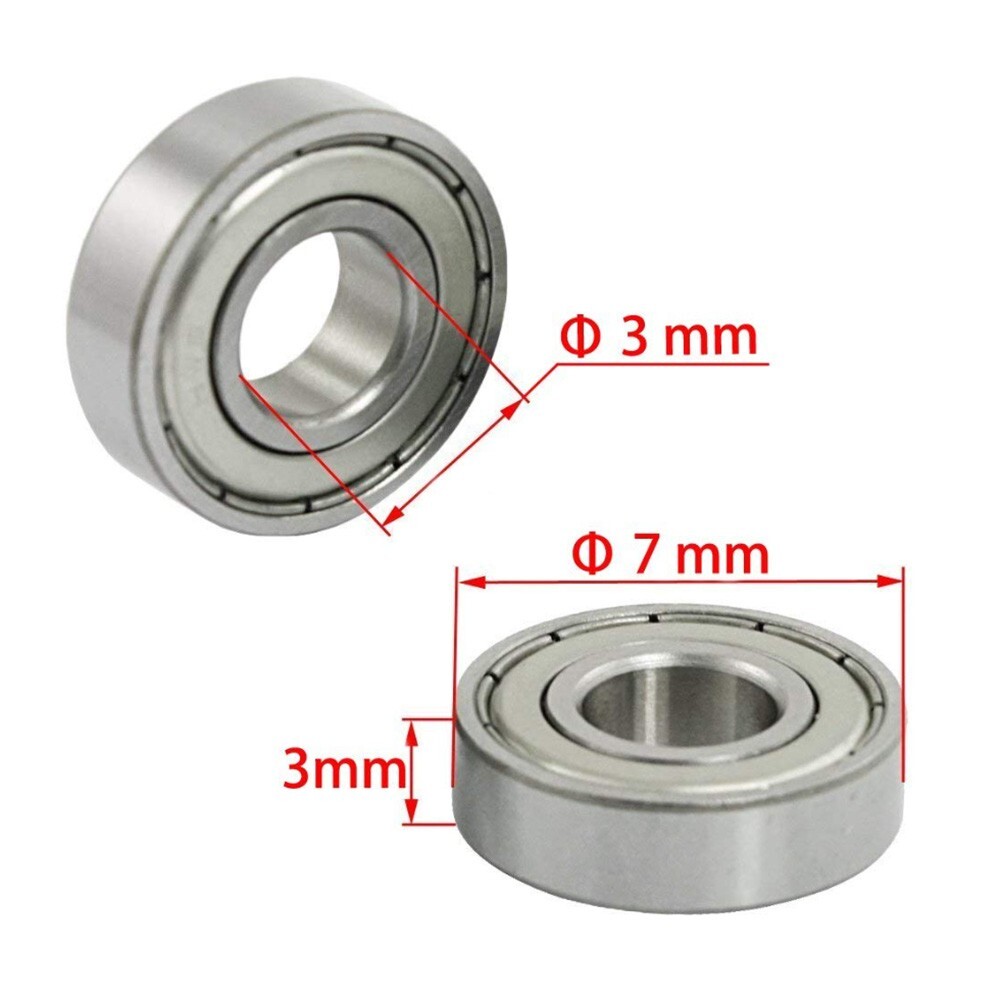 683-ZZ Shielded Ball Bearings (3x7x3mm) – 4 pack – Chrome Steel – ABEC-1