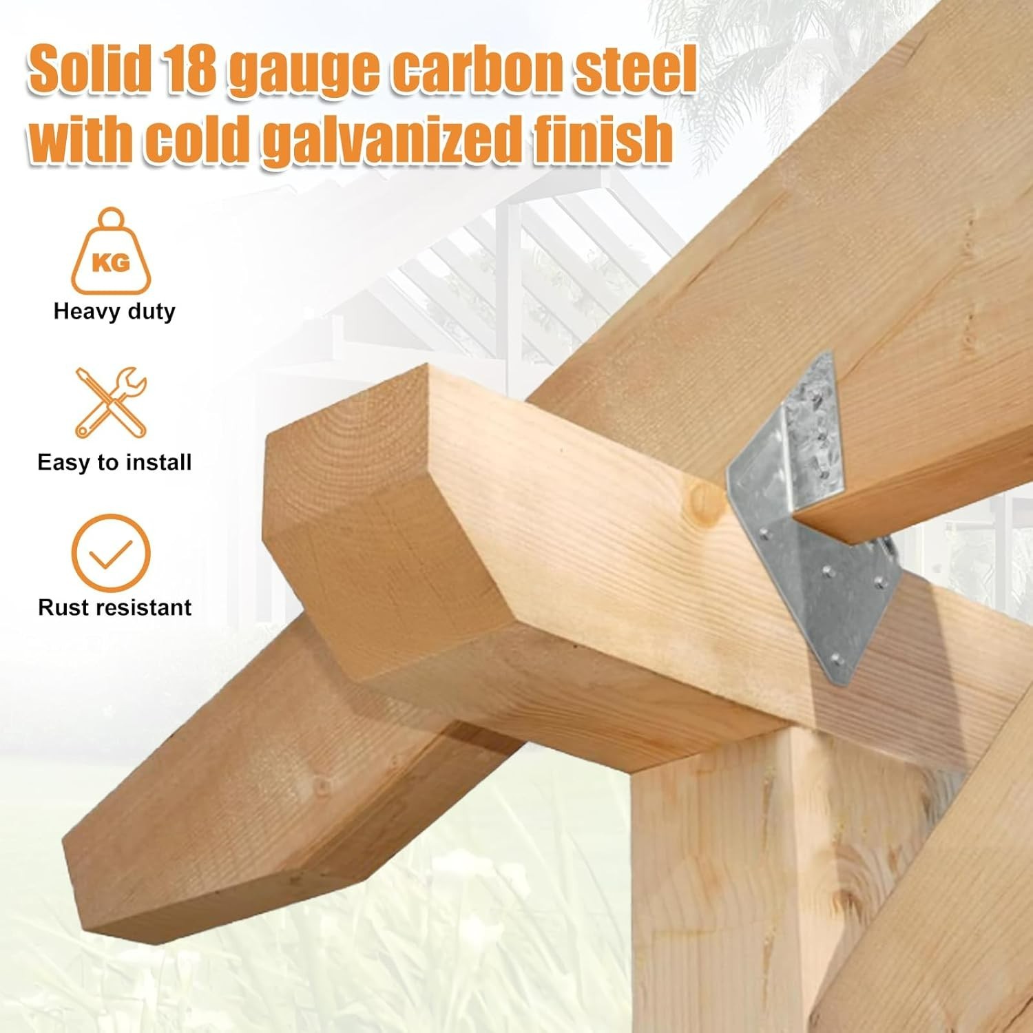 Hurricane Ties Straps Rafter, Heavy Duty Galv 18 gauge Hanger Brackets – 30PK