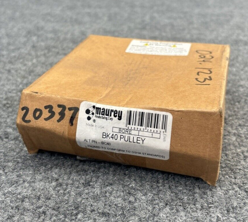 Maurey BK40 Pulley 1” Bore Fixed Pitch Sheave 1 Groove New Other