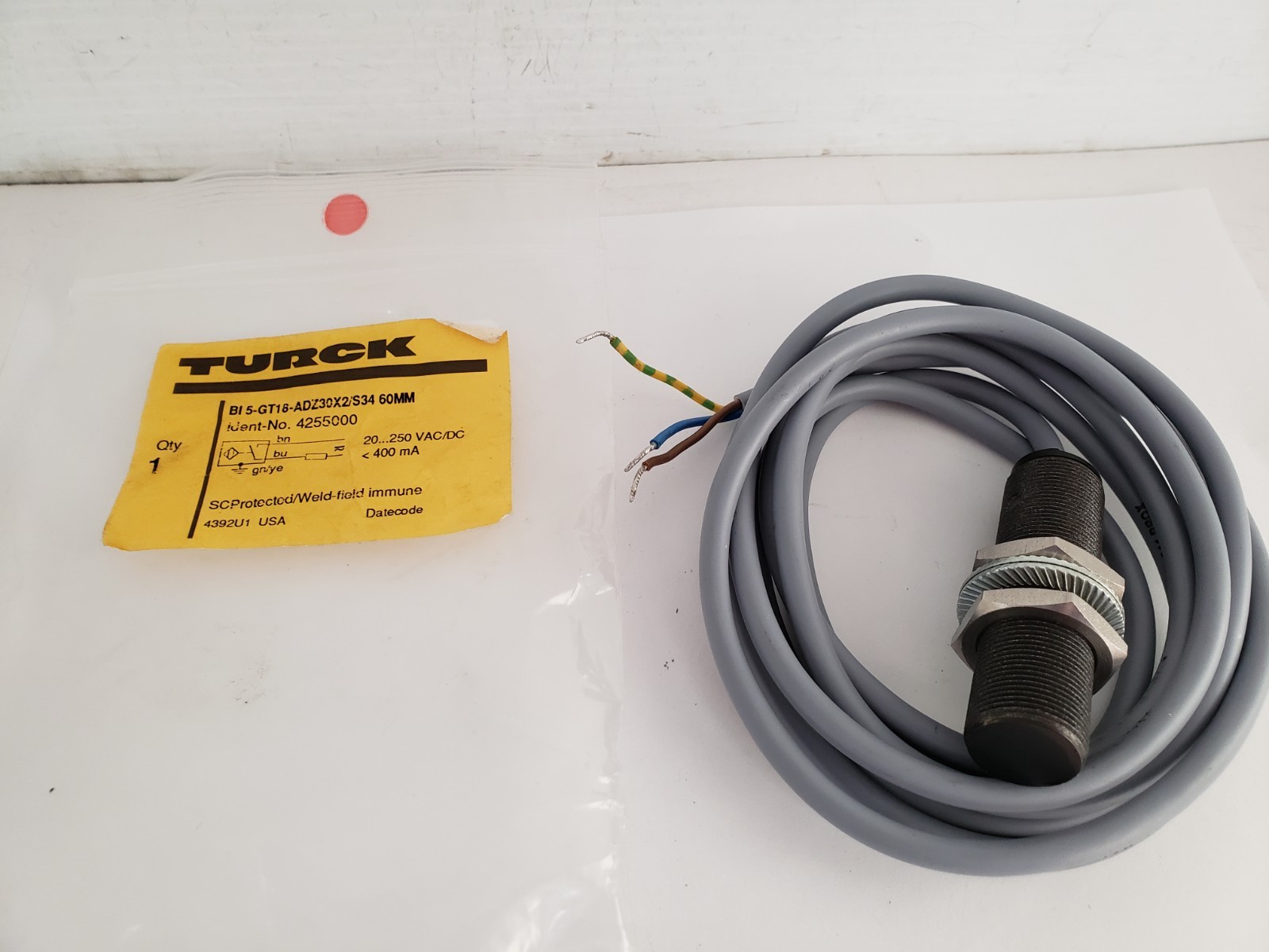 TURCK BI5-GT18-ADZ30X2/S34 INDUCTIVE SENSOR 20-250V AC/DC 60MM (4255000) NIB