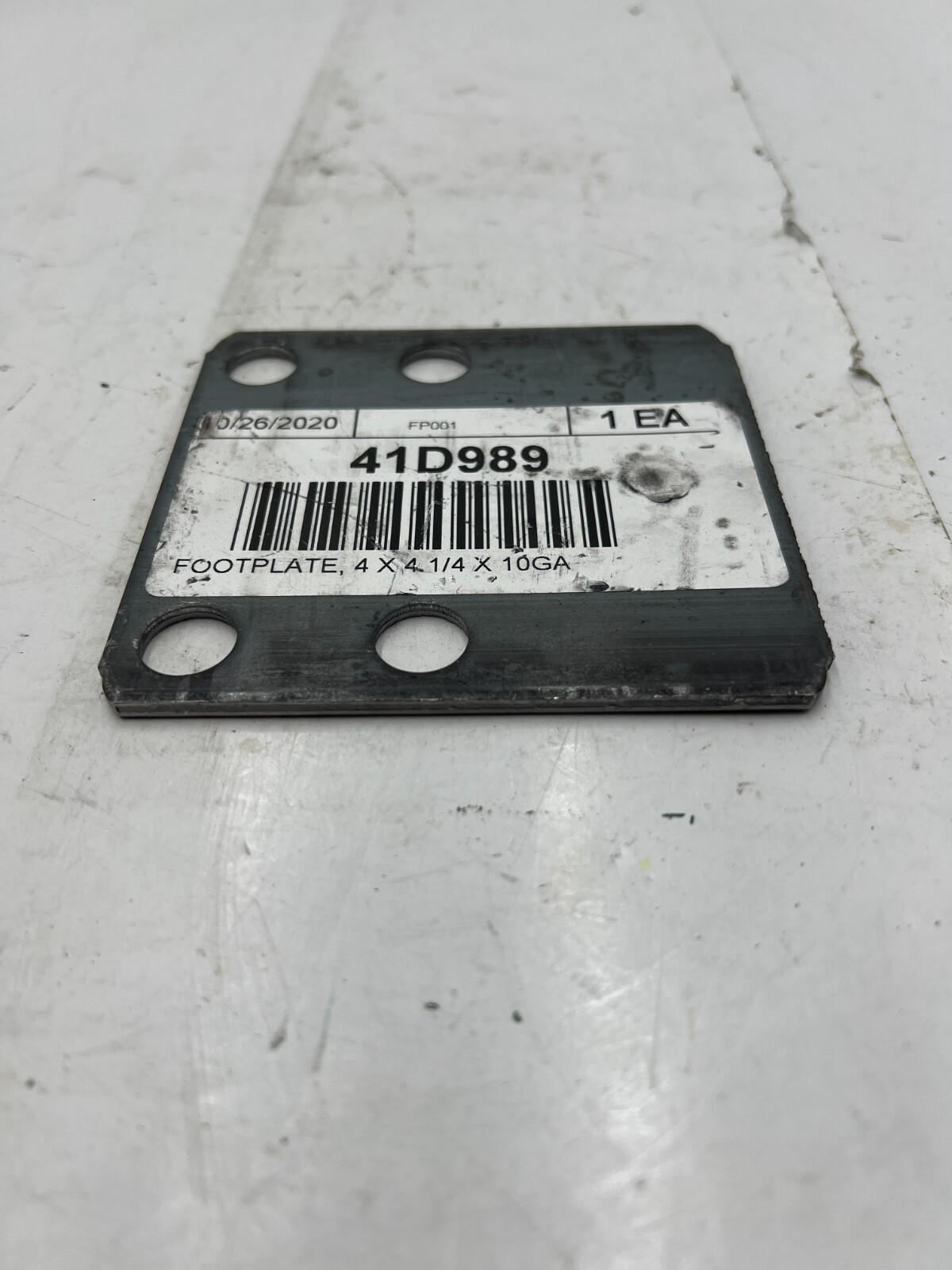 (Qty 25) Upright Shim Footplate 4 X 4-1/4 in 10GA Steel Unfinished 41D989