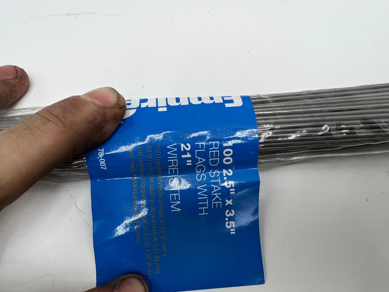 5 Packs of 100 Empire 2.5″ x 3.5″ RED Stake Flags 21″ Stem Factory Part # 78-007