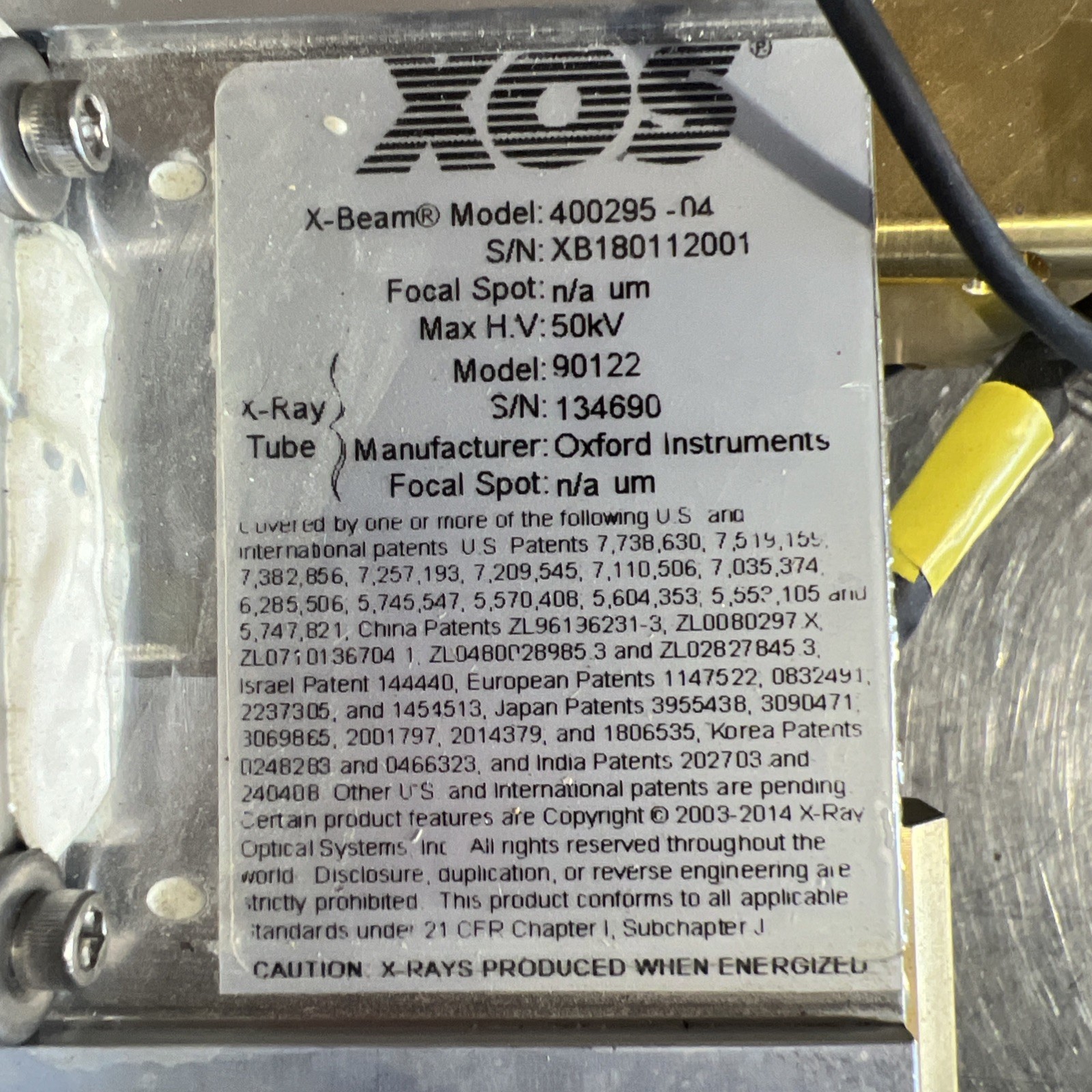 OXFORD INSTRUMENTS X-Beam Model 400295-04 Used Surplus