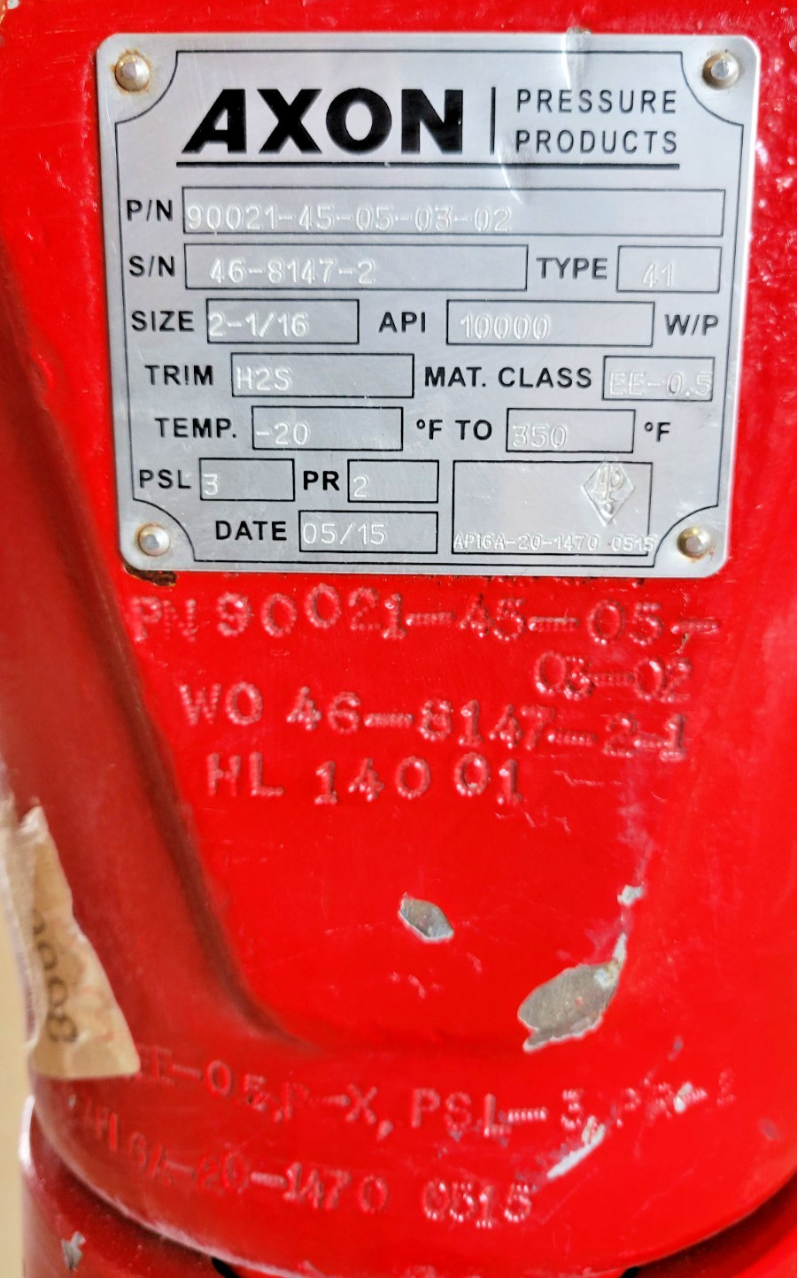 5️ AXON HYDRAULIC GATE VALVE 2-1/16 API 10000 WP PESSCO OFFERING 1 G102825-11 🗽