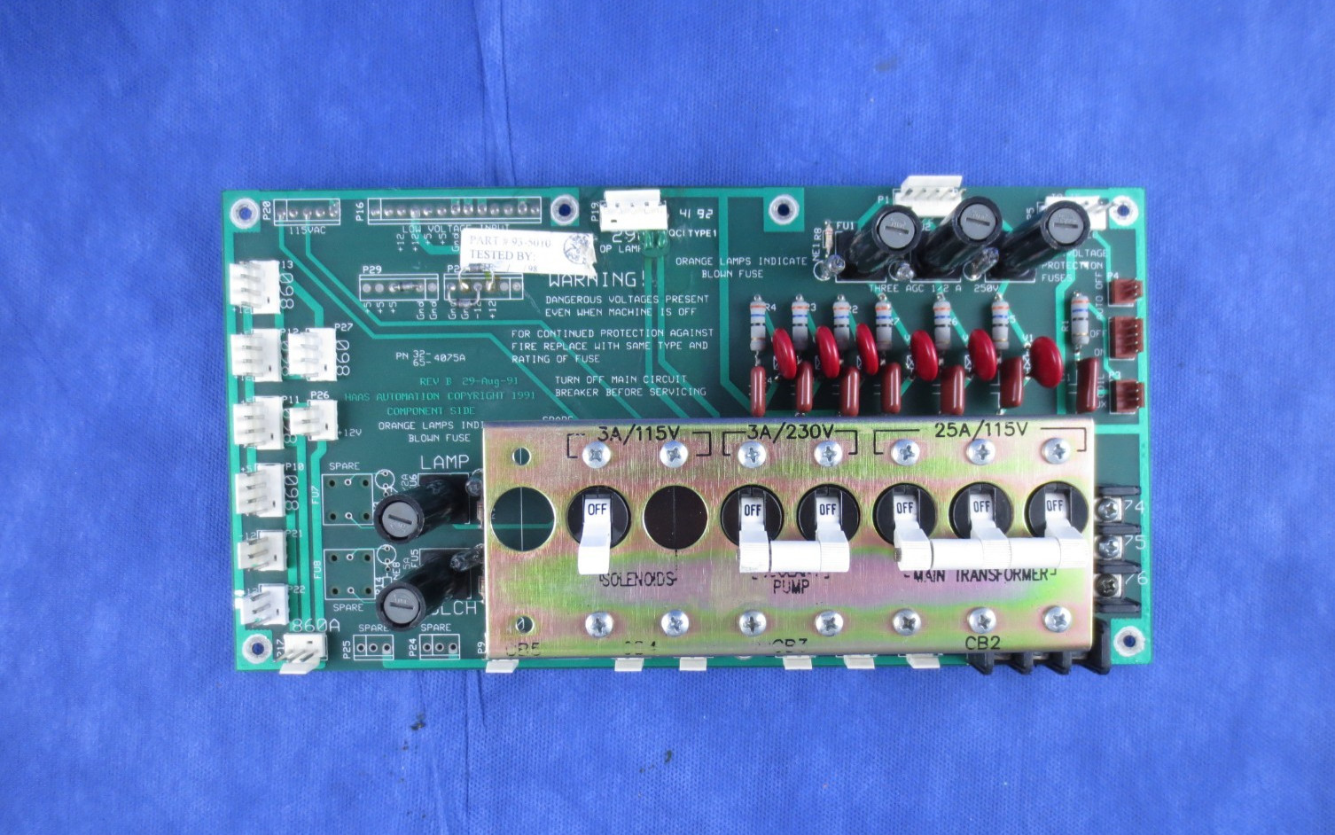 HAAS 32-4075A, 65-4075A, 93-5010 PCB, POWER DISTRIBUTION BOARD. WARRANTY