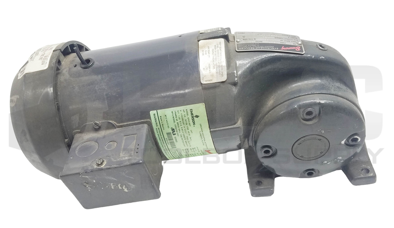 BROWNING EMERSON V0-F310-N SYNCROGEAR REDUCER RATIO: 58, E523-SEP 1/3HP 1725RPM