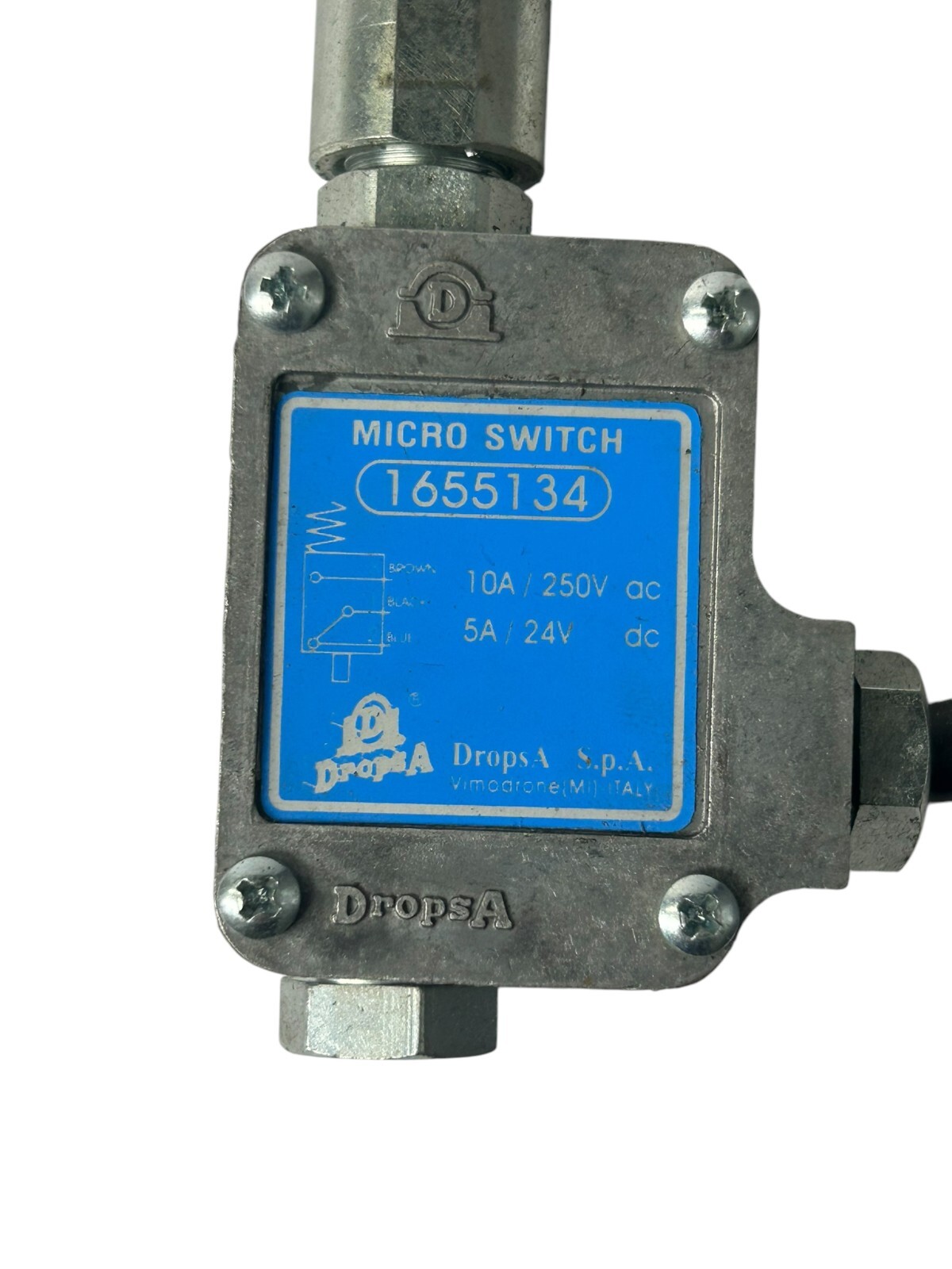 Dropsa 1655134 Micro Switch Pressure Sensor 10A/25VAC & 5A/24CDC Blue / Silver