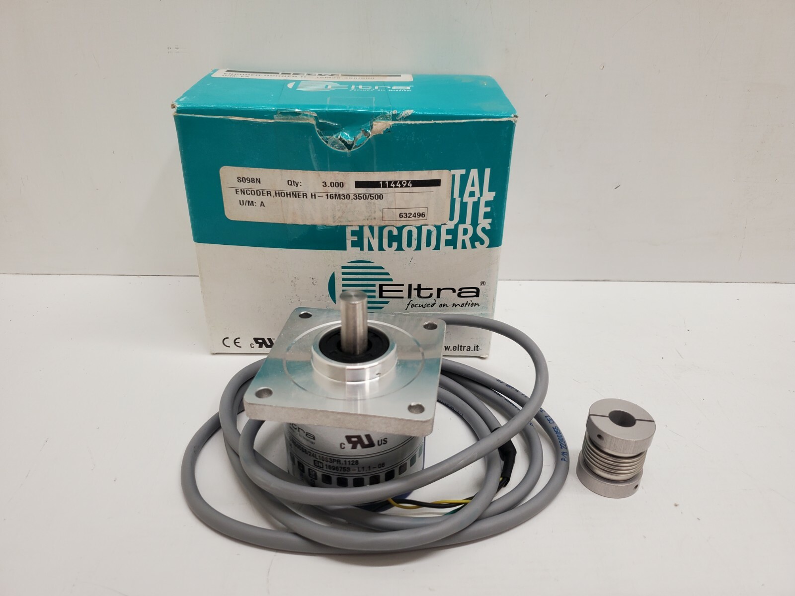NEW IN BOX! ELTRA ROTARY ENCODER 91680296 ER63DM500S8/24L10SPR.1128