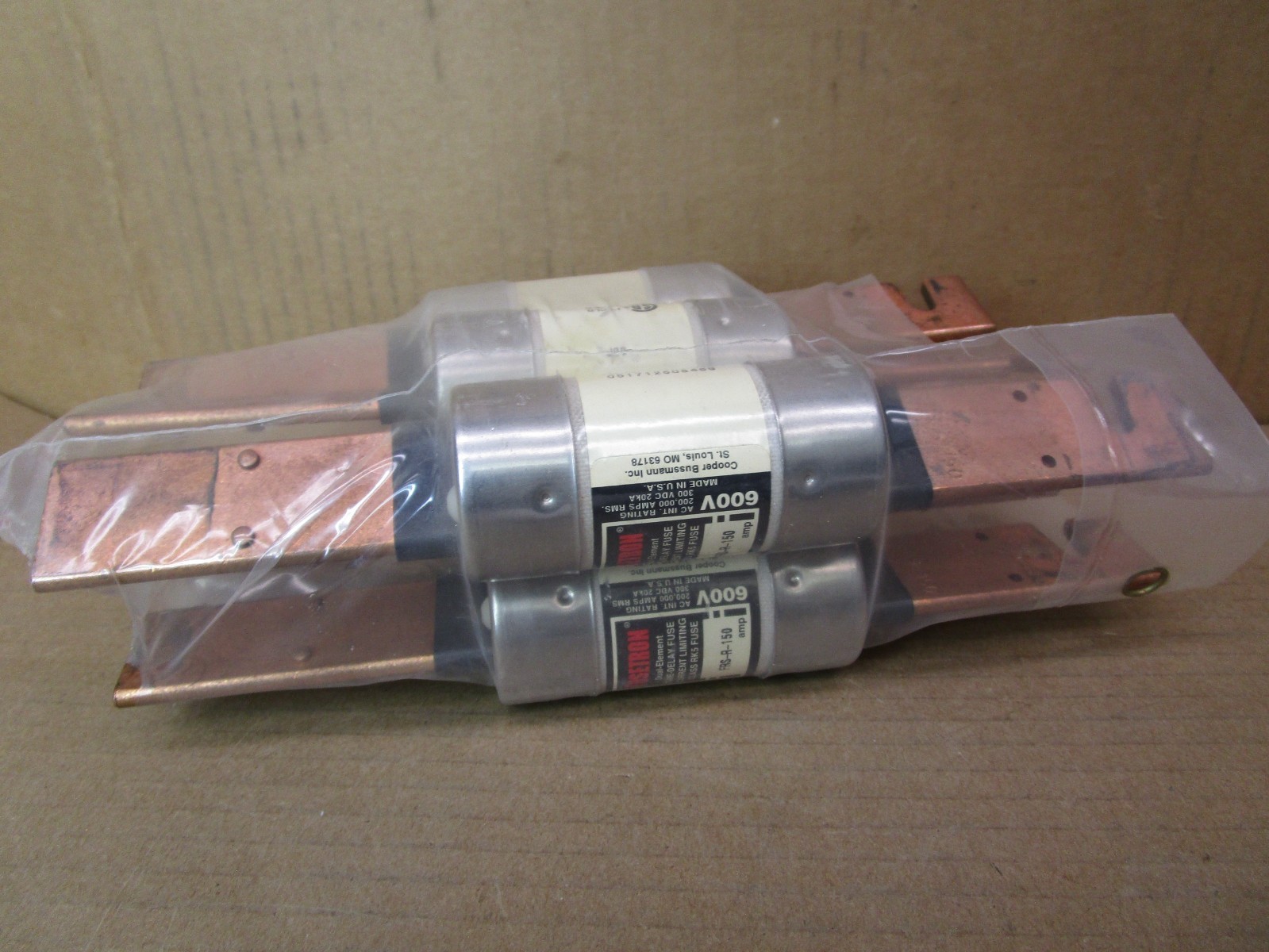 Lot of 6 Pieces Cooper Bussmann Fusetron FRS-R-150 Class RK5 Fuse 150A 52017HM