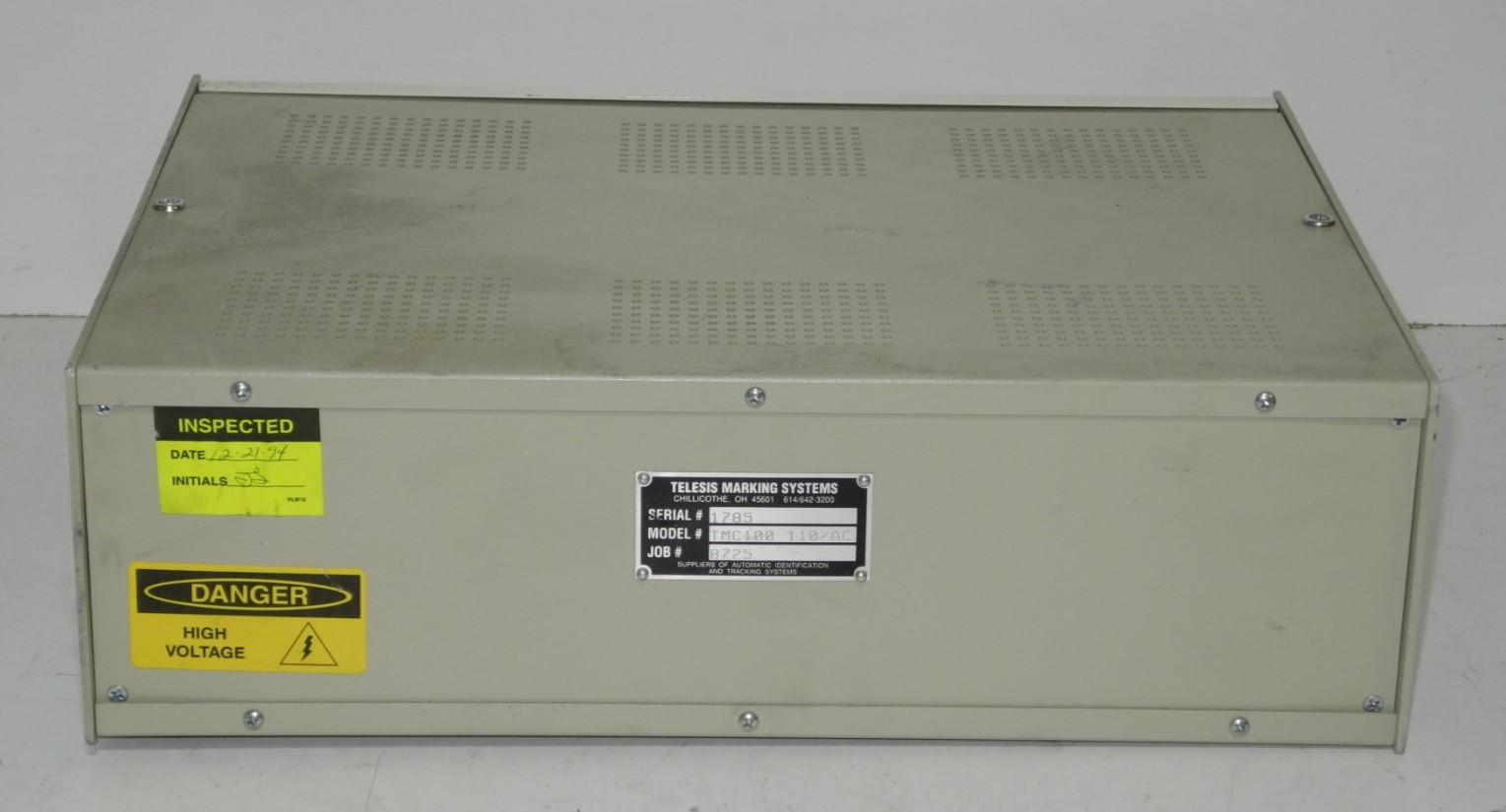Telesis TMC100 Pinstamp Marking Pin Systems Controller 110 AC Benchtop Unit USA