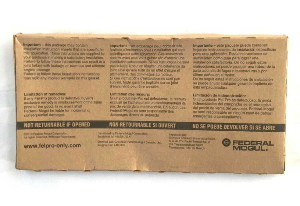 FEL-PRO Lot of 10 Exhaust Manifold Gasket Set MS 92089 New