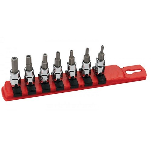 Wiha 71989 7 Piece 3/8″ Drive Security Hex Bit Socket Set 3/8 Dr 2-8Mm