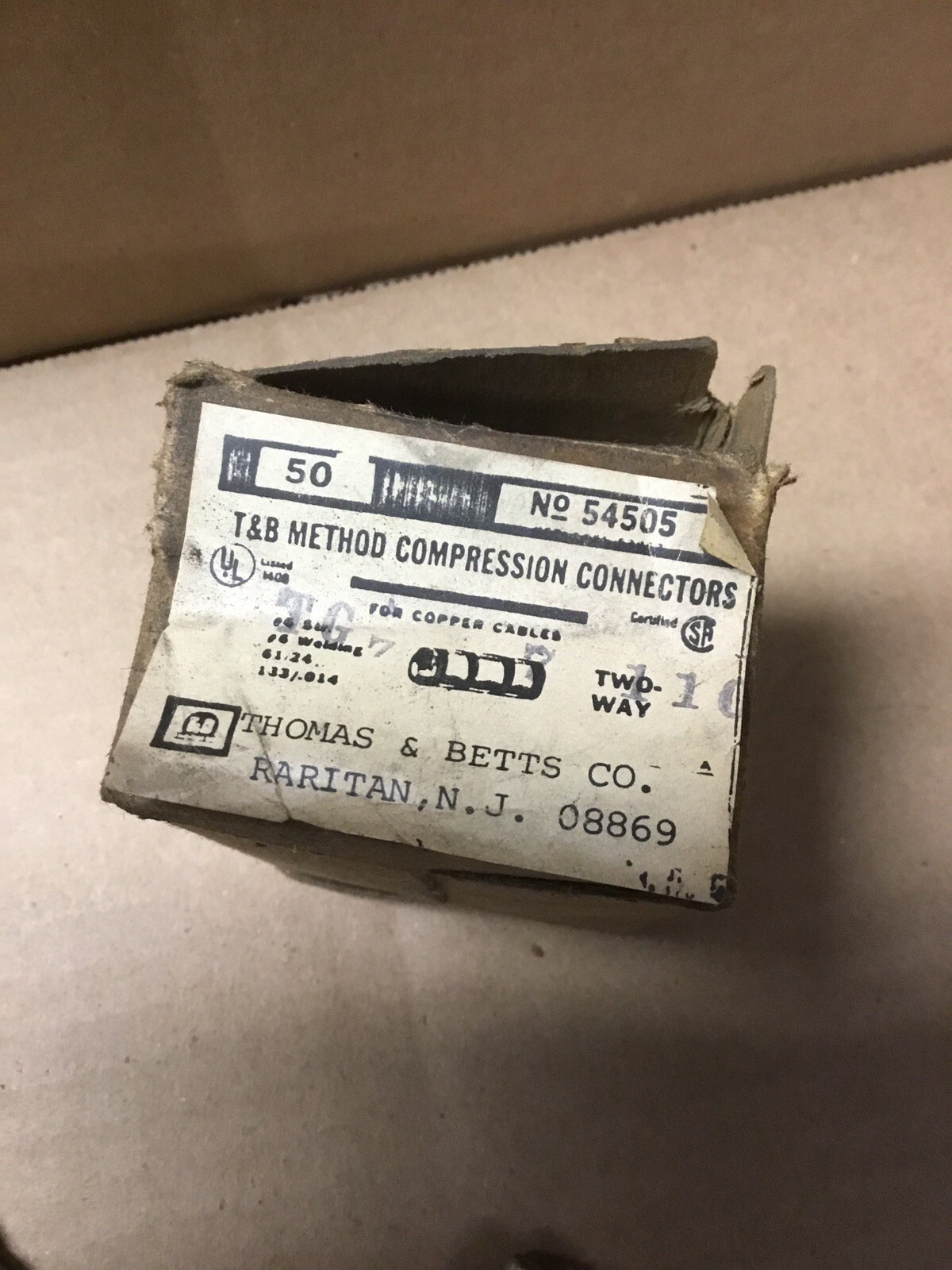 THOMAS & BETTS CONNECTOR Short Barrel,Blue,6AWG 54505 #6 Str 24 Die SP (10 pcs)