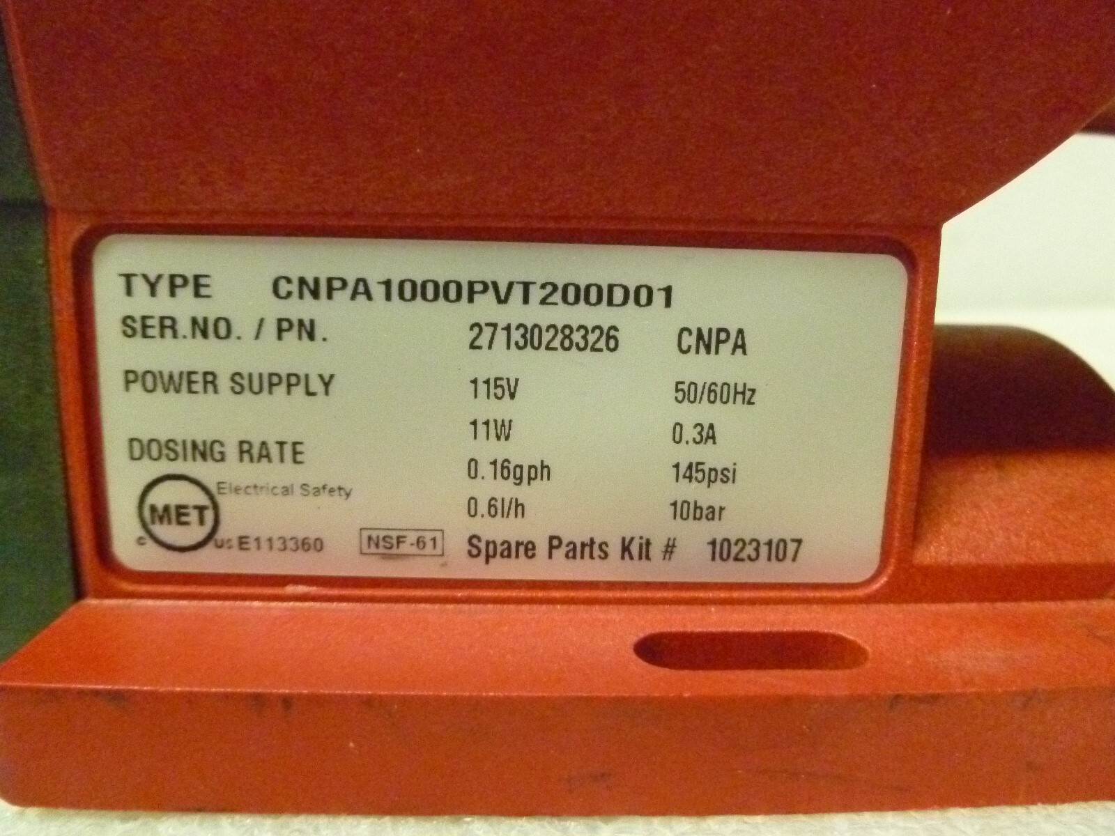 PROMINENT CONCEPT PLUS CNPA1000PVT200D01 PUMP