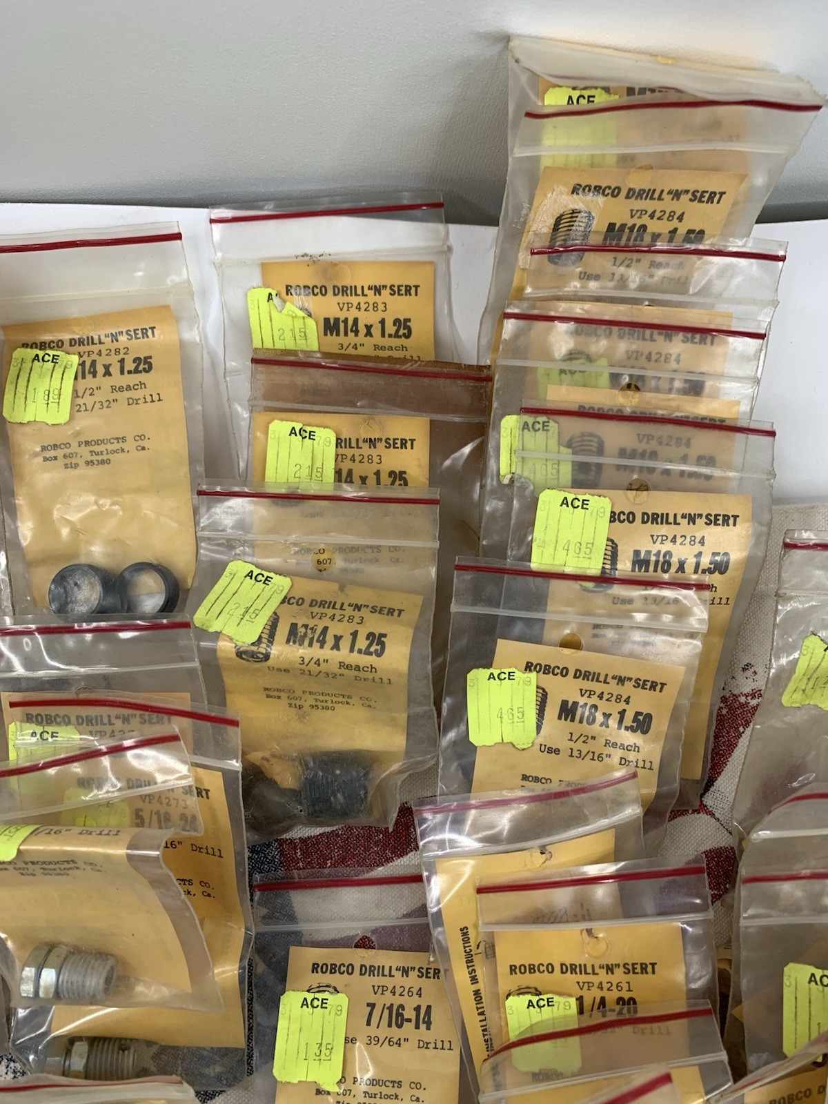 Large Lot of ROBCO Drill N Sert With Manual See Photos For Sizes NEW OLD STOCK