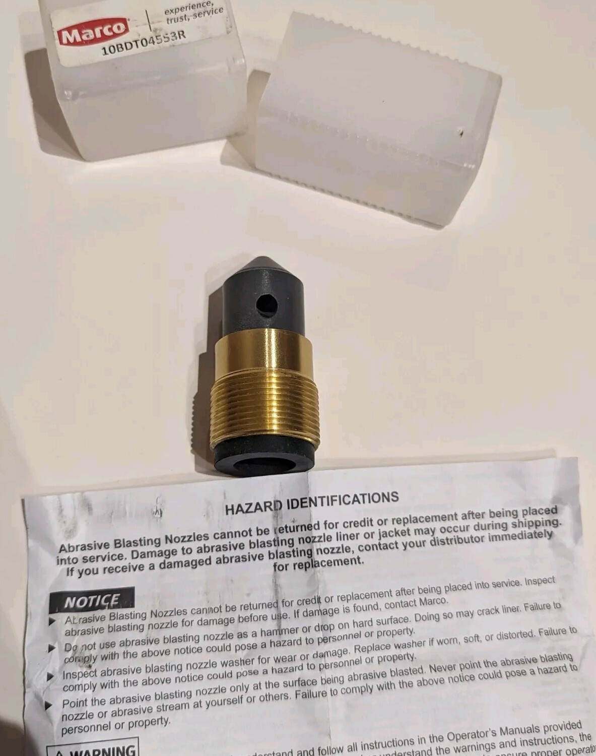 Marco Abrasive Blasting Nozzle 10BDT04553R Brand New/Free Shipping!!