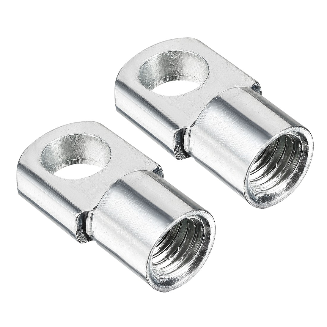 Gas Spring End Fitting M8 Female Thread 8mm Hole Dia A3 Steel Silver Tone 2Pc