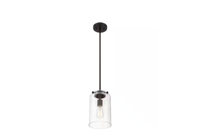 H B Mullins 6.75 in. 1-Light Oil Rubbed Bronze Mini Pendant Hanging Light