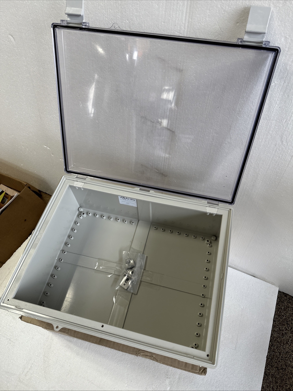 Bud Industries NBB-10273 Light Gray Style B Plastic Indoor Box with Clear Door