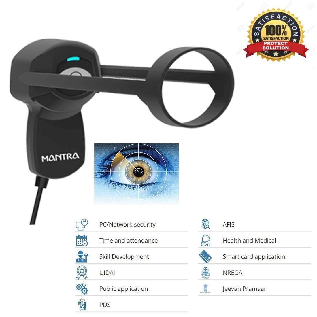 Single IRIS Scanner Corded Portable Scanner with RD Service, Mantra MIS100V2