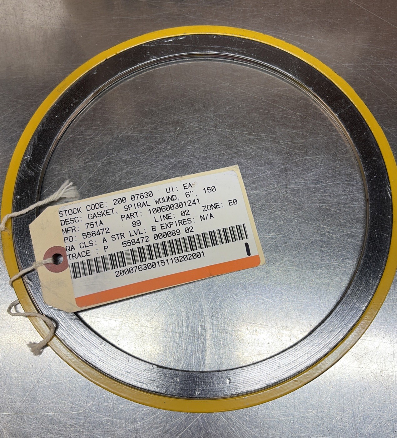 Zoro Select Spiral Wound Gasket 6” 150 100600301241