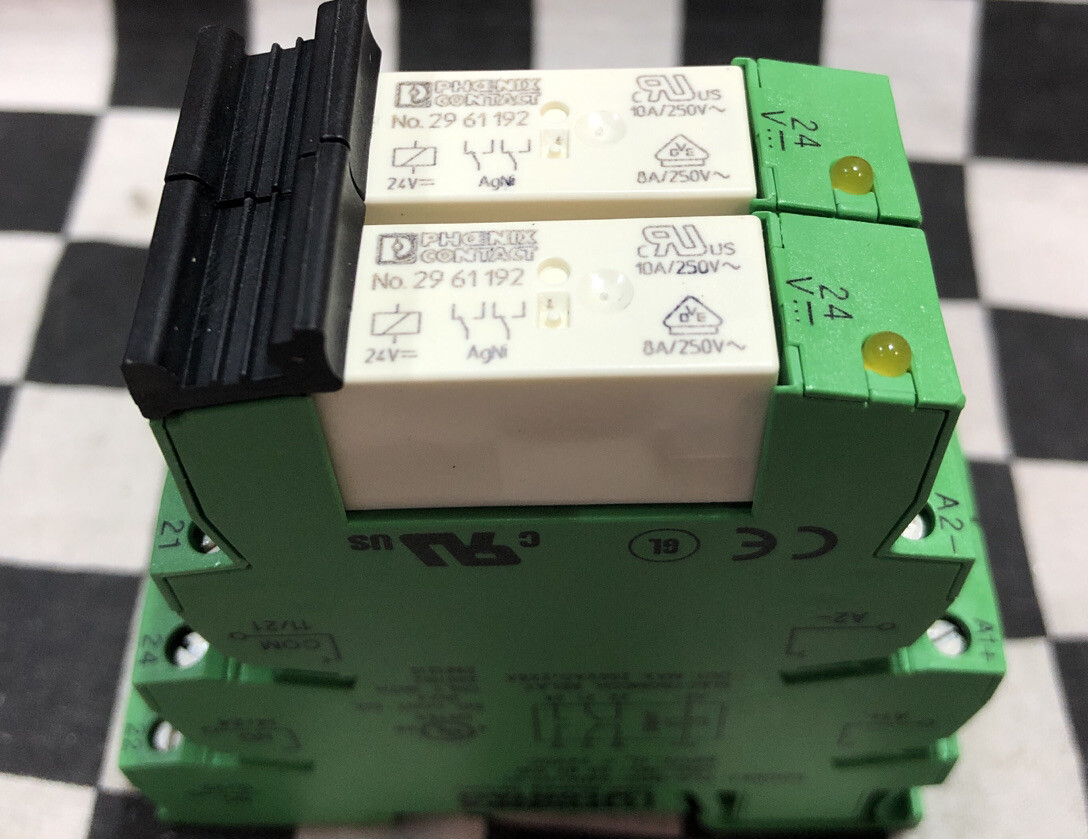 2x Phoenix Contact RELAY, 2967015 & 2961192, PLC-BSC-24DC/21-21, BOX 1 #1603P8