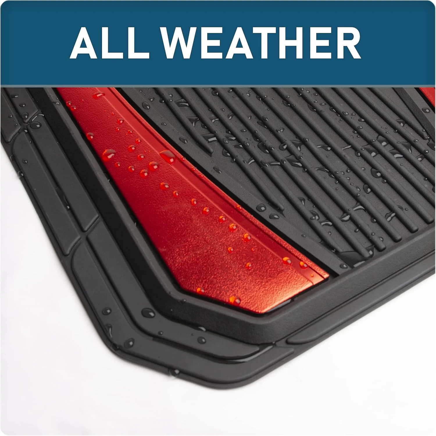 Custom Accessories 4-Piece Anodized Sport Floor Mats, All-Weather Mats for Cars,