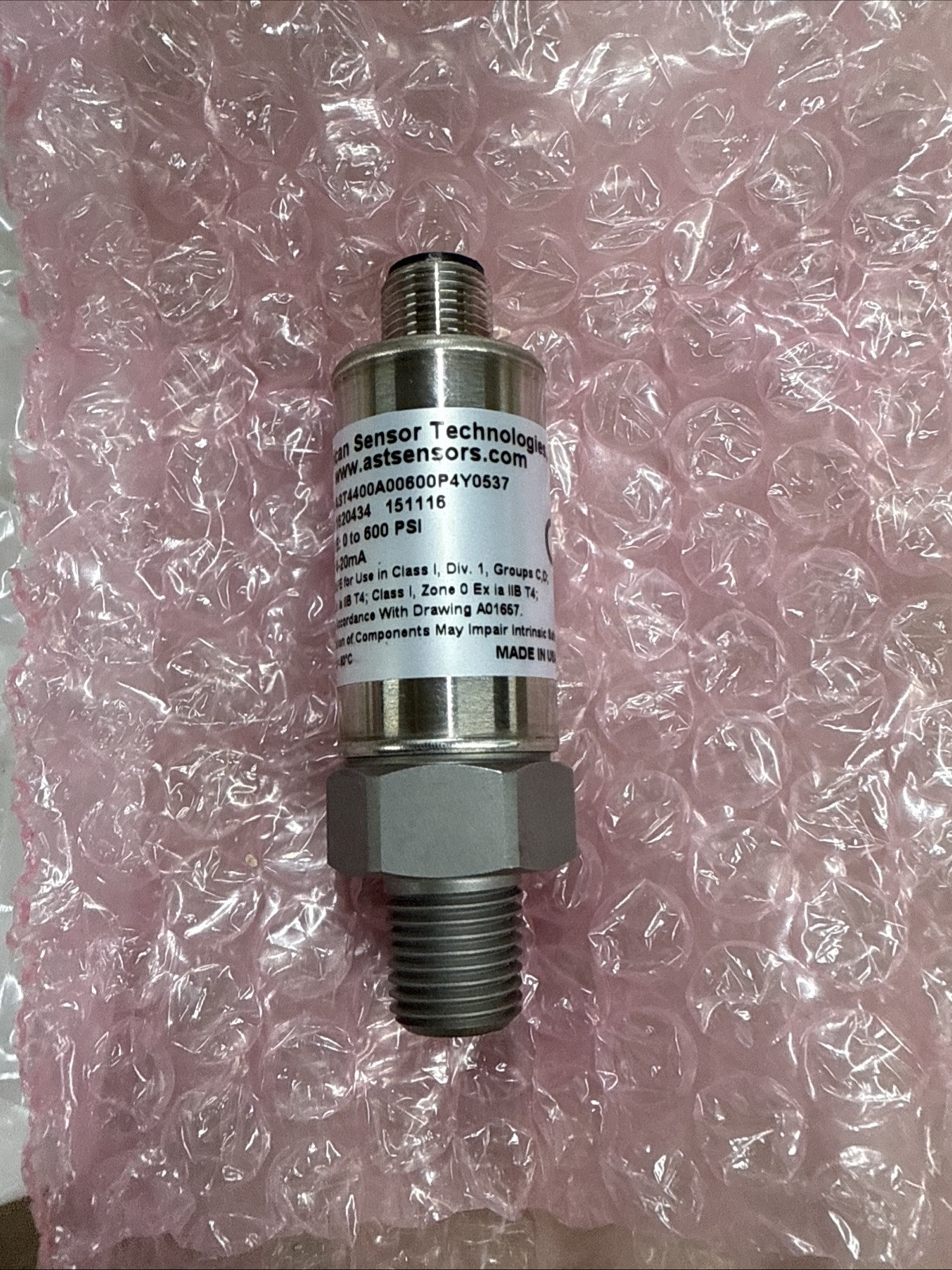 New AST American Sensor Technology AST4400A00600P4Y0537 Sensor