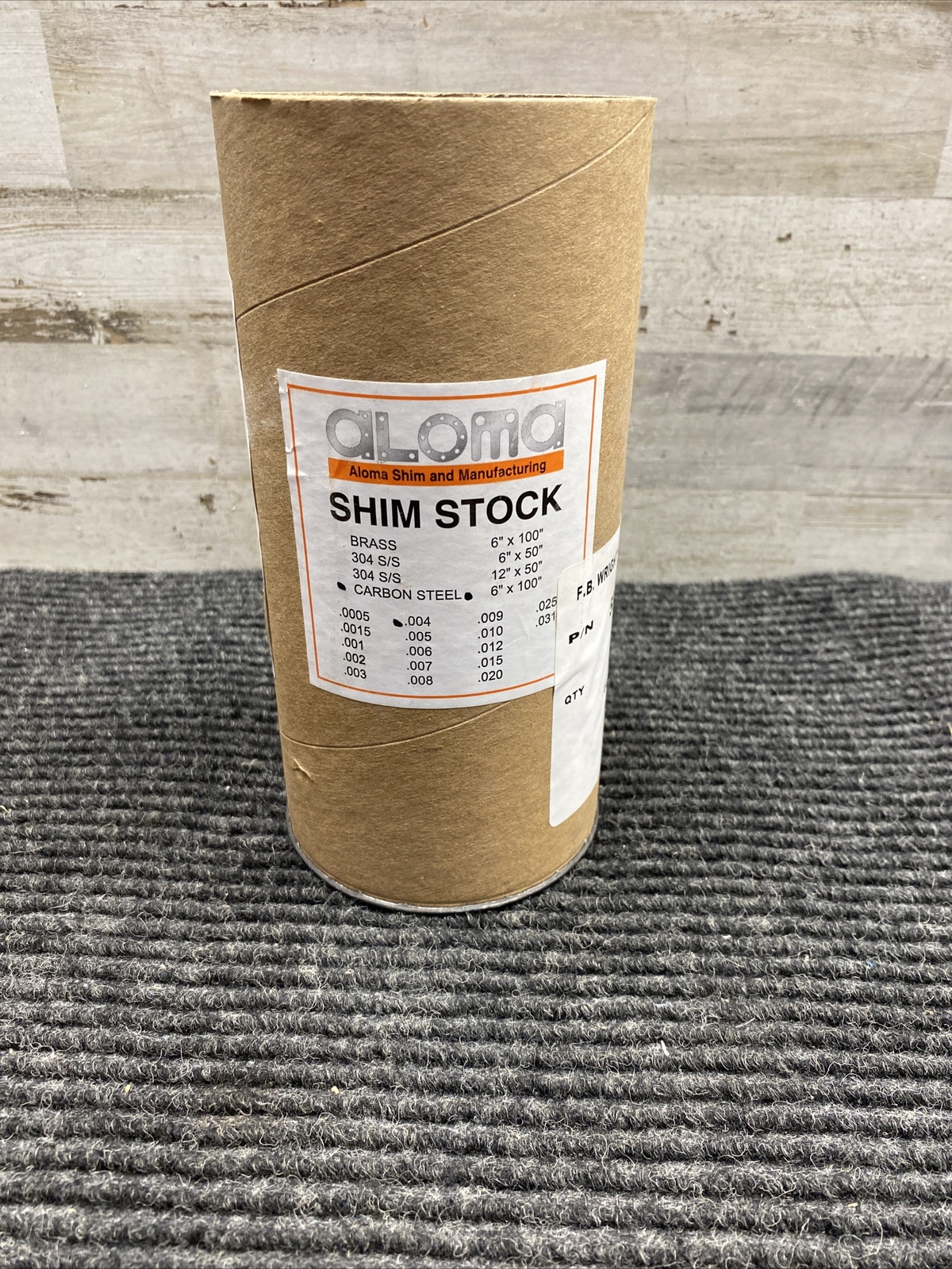 Aloma Shim .004 6in X 100in Carbon Steel